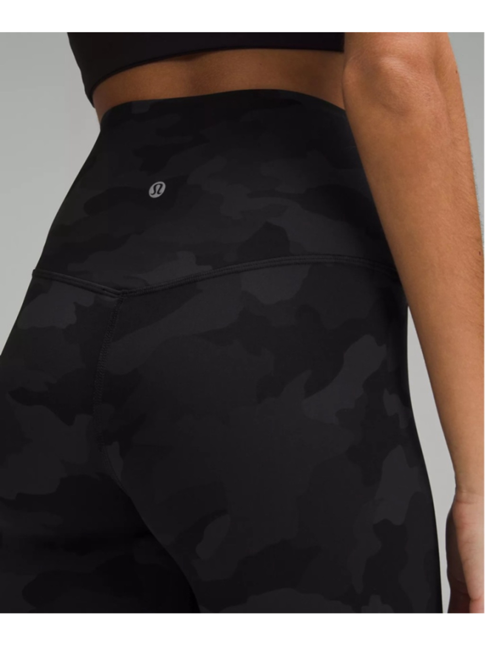 Lululemon Align SHR Pants 28" Black Camo Leggings Size 8 - Picture 6 of 7